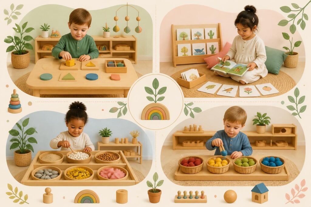 explorez des jeux montessori conçus pour stimuler l'apprentissage et le développement de votre enfant à travers des activités ludiques et éducatives.